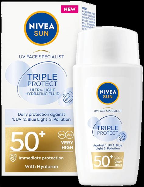 NIVEA SUN 40ml UV Face Triple Protect Fluid SK50+ .